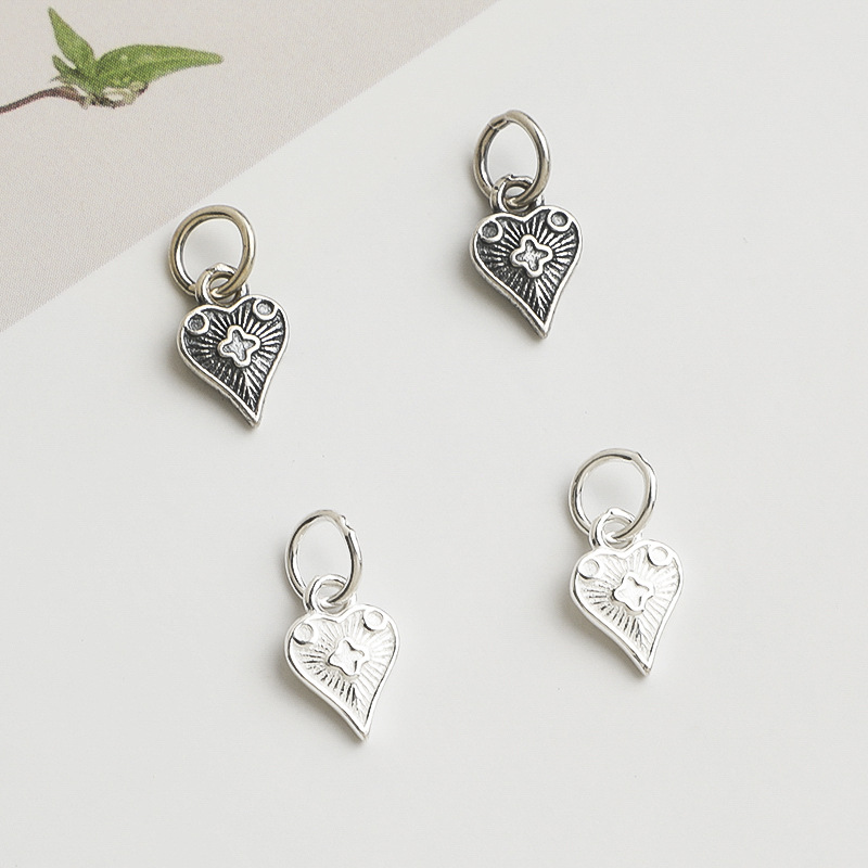 Jewelry Making In La - 925 Silver Pendant Heart Charms Vintage